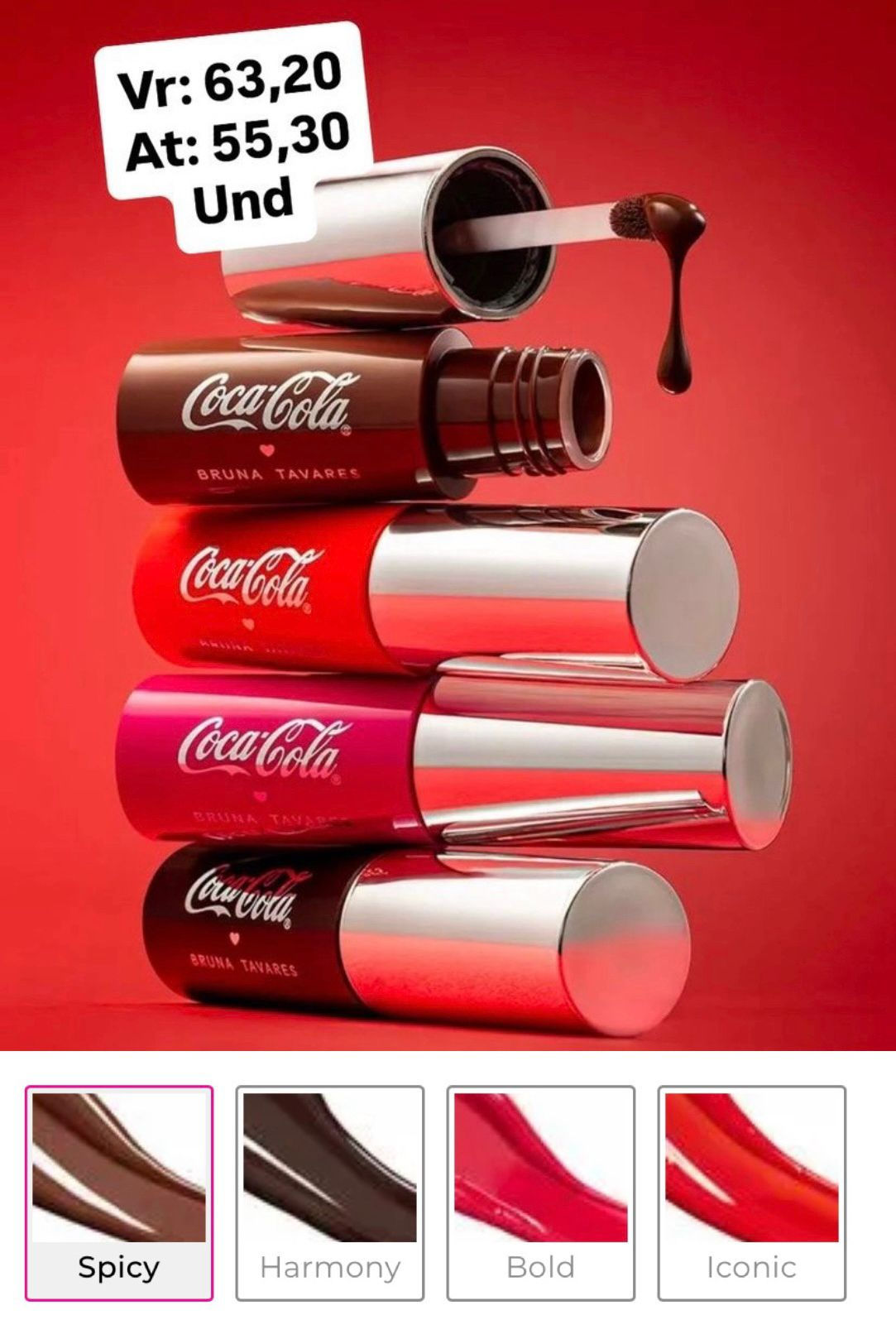 Bruna Tavares x Coca Cola Oil Tint unidade