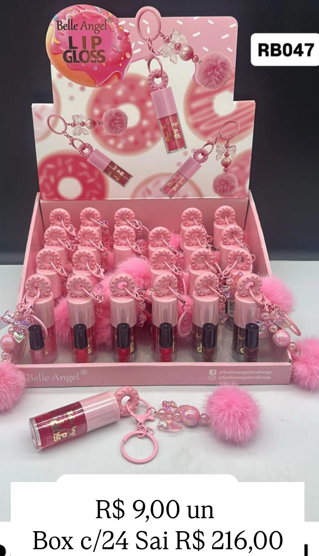Belle angel lip gloss donuts unidade ( Box com 24)