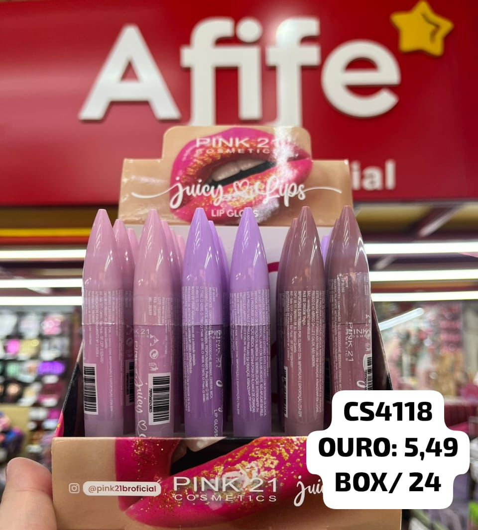 Pink 21 LipGloss unidade (box vem 24) 