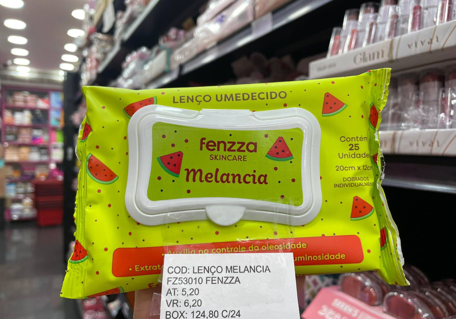 Fenzza lenço umedecido melancia  FZ53010 unidade ( Box com 24)