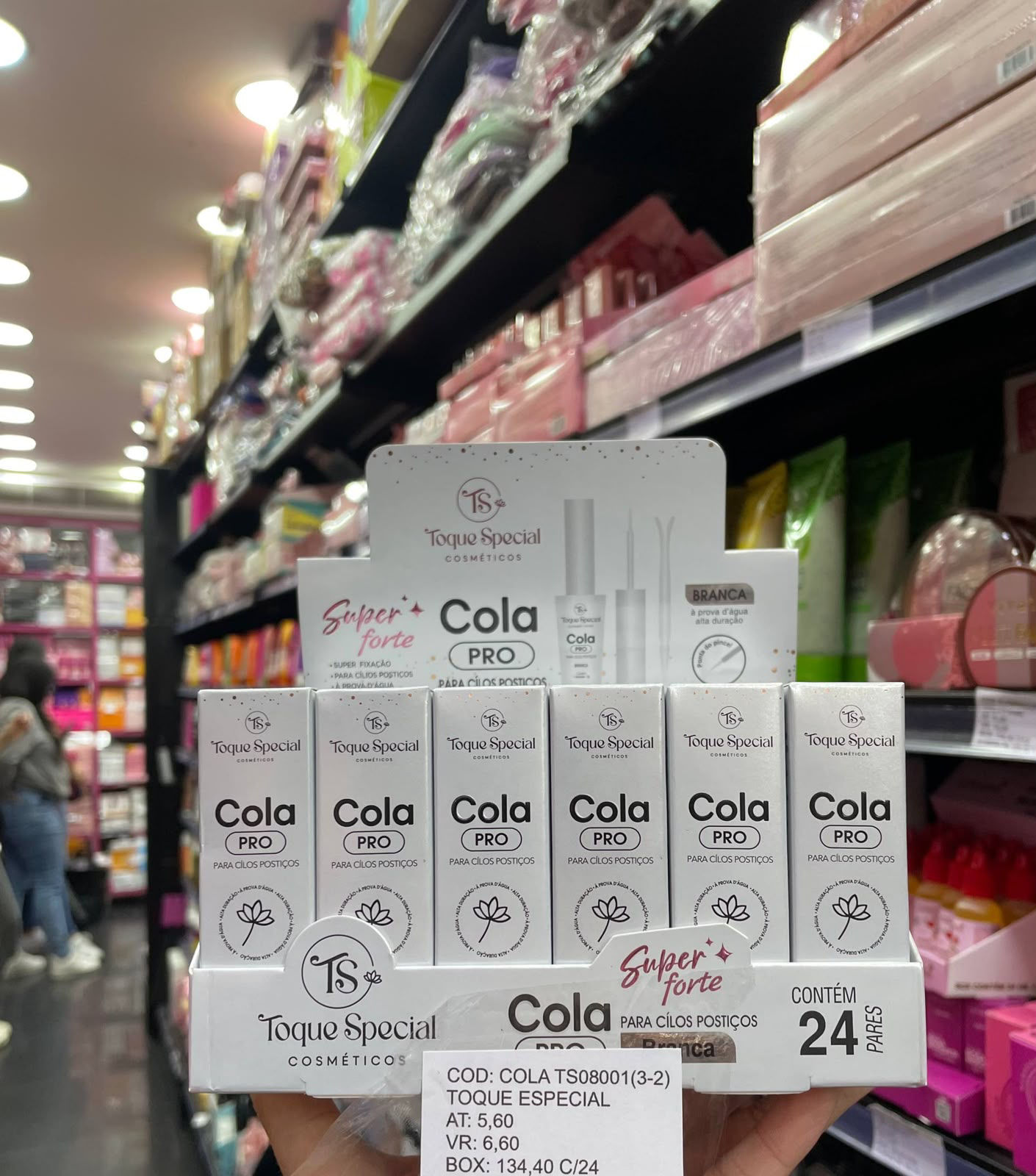 Toque especial cola para cílios postiços branca unidade (Box com 24)