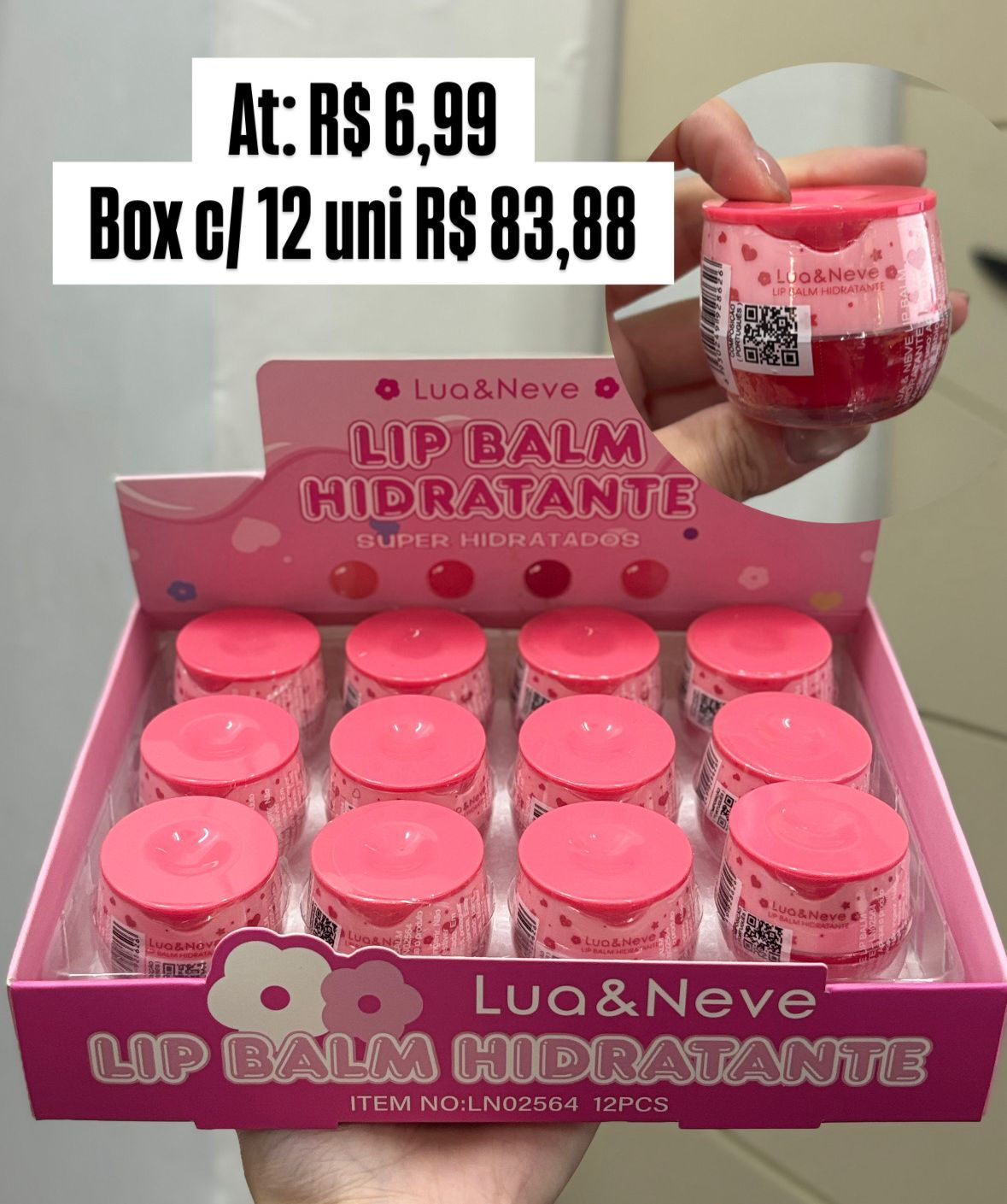 Lua e neve Lip Balm Hidratante unidade (box vem 12)