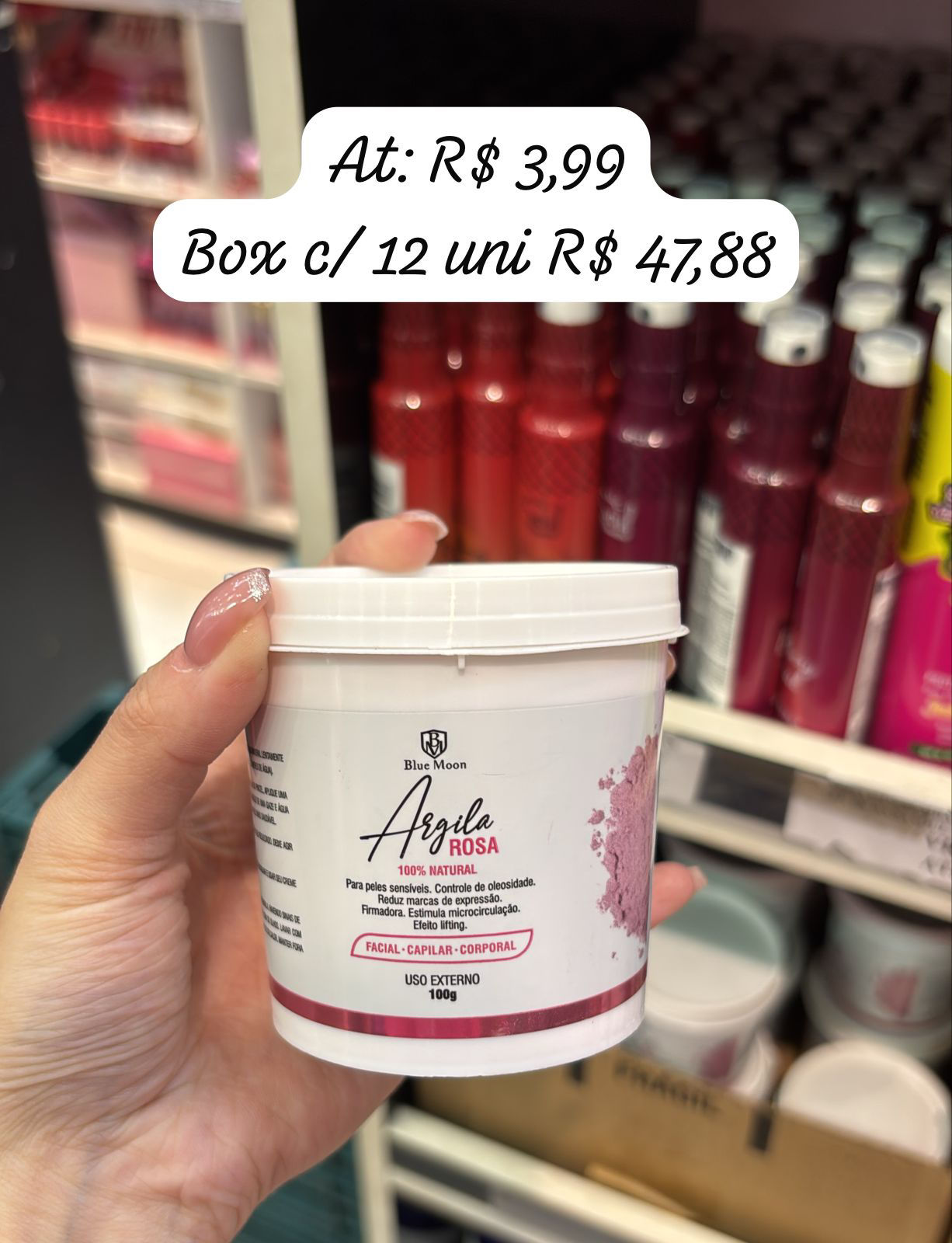 Blue moon argila rosa unidade (Box com 12)