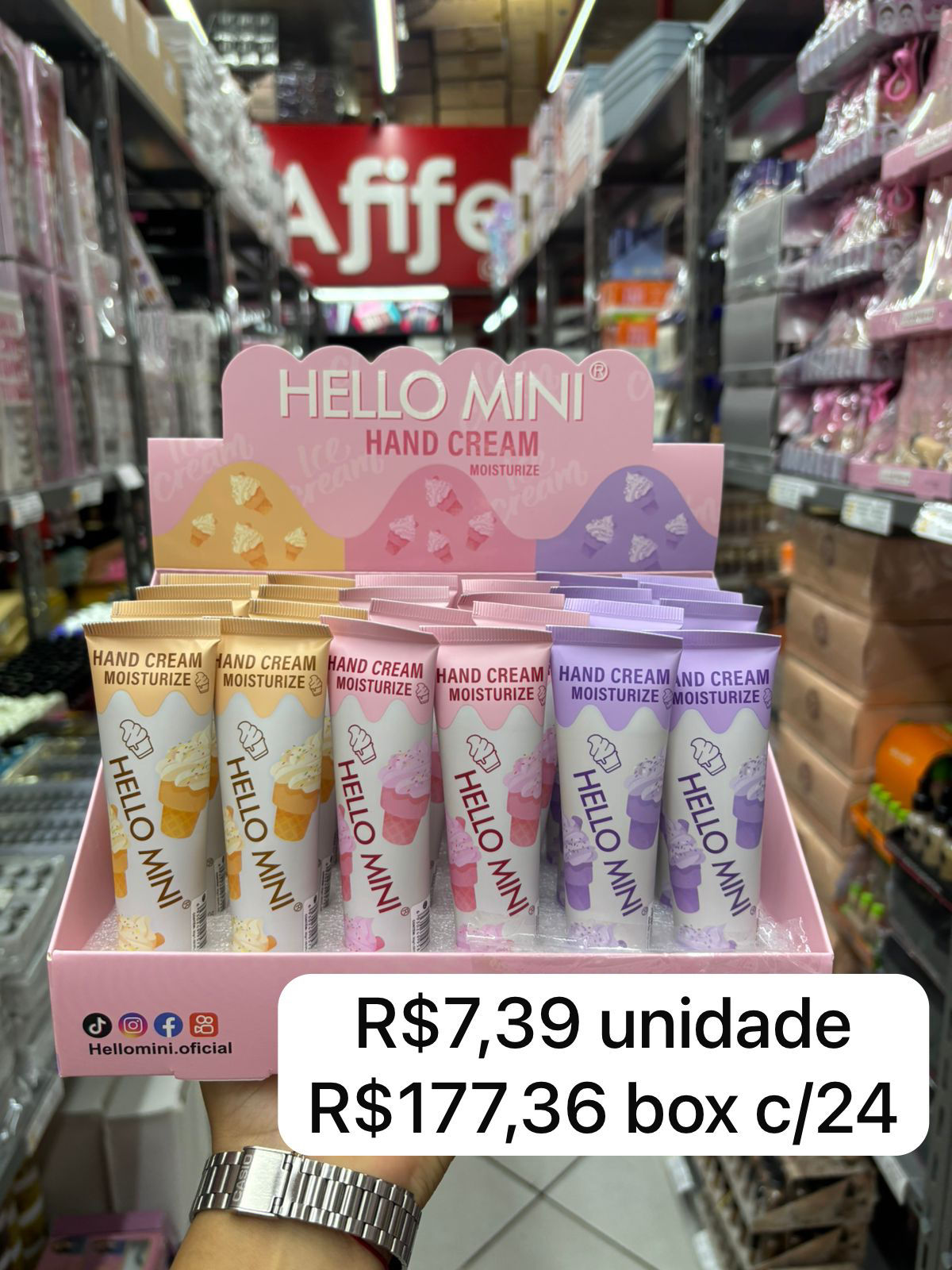 Hello Mini Creme de mãos unidade (box vem 24)