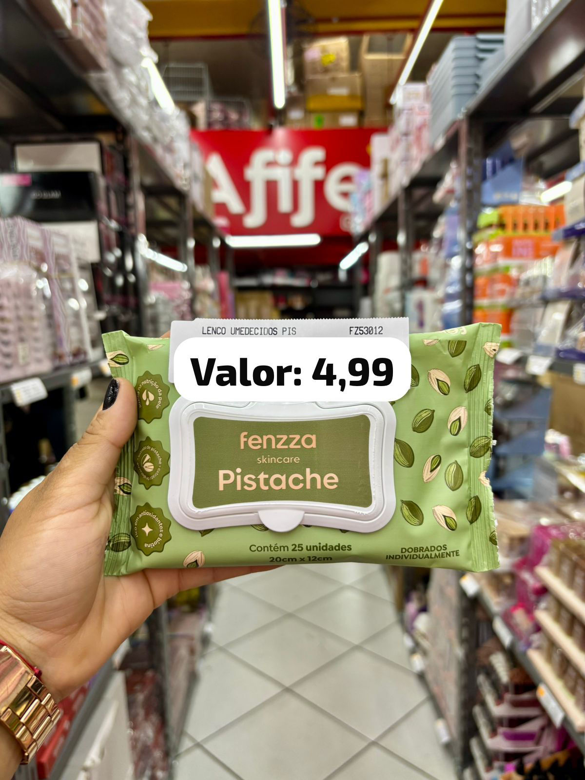 Fenzza Lenço demaquilante pistache unjdade 