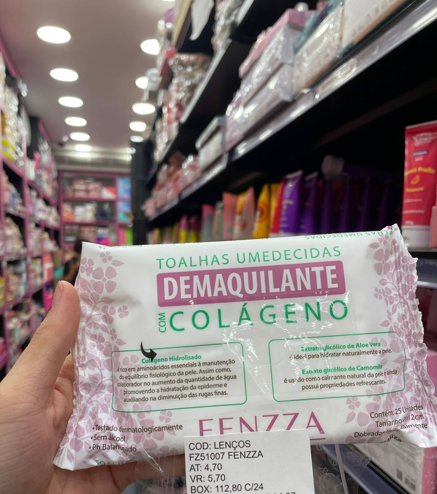 Fenzza lenços demaquilante colágeno FZ51007( Box com 24)