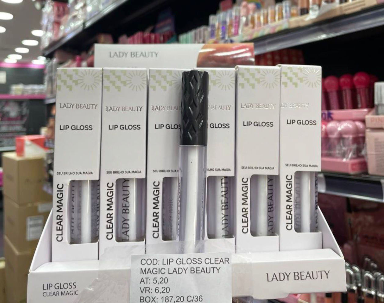 Lady Beauty Gloss clear unidade (box vem 36)
