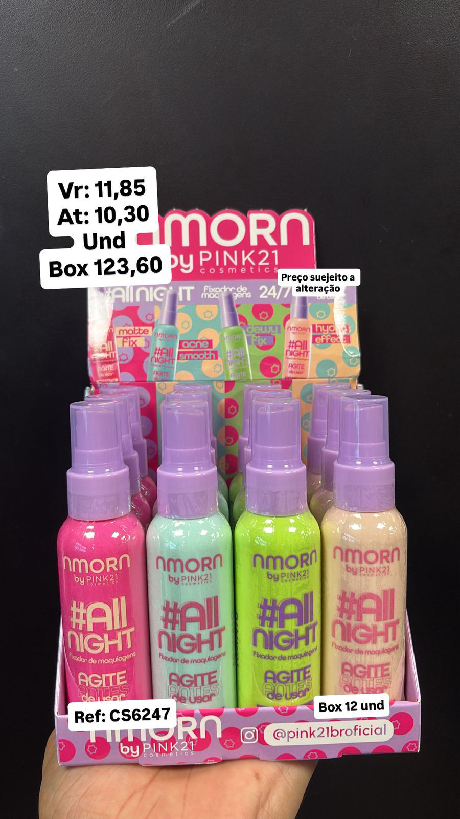 Amora By Pink 21 Fixador Maquiagem unidade (box vem 12)