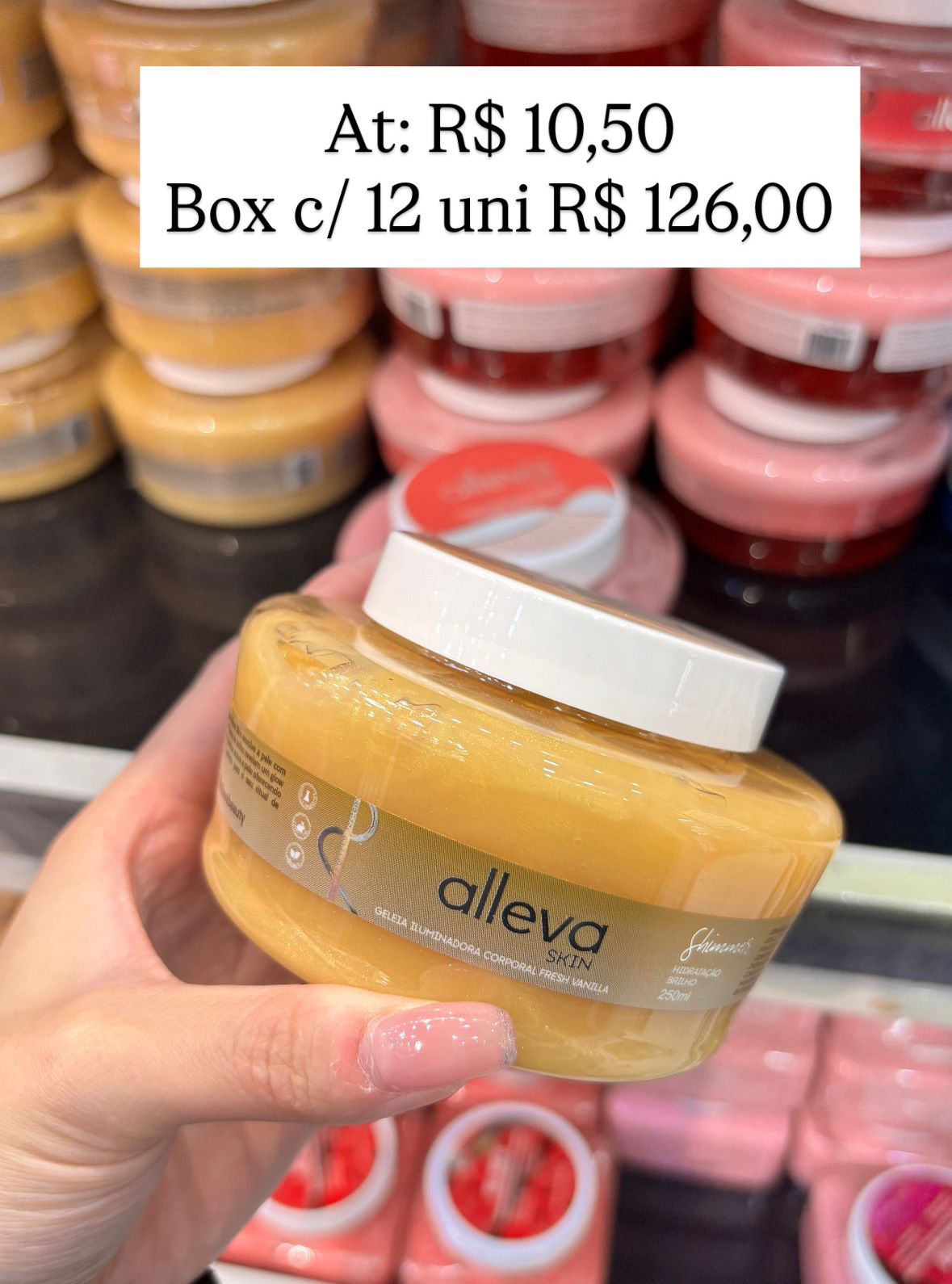 Alleva geleia iluminadora corporal fresh vanilla unidade ( Box com 12)