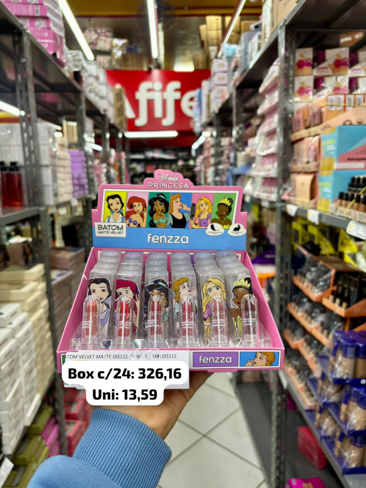Fenzza batom velvet matte princesas unidade (Box com 24)