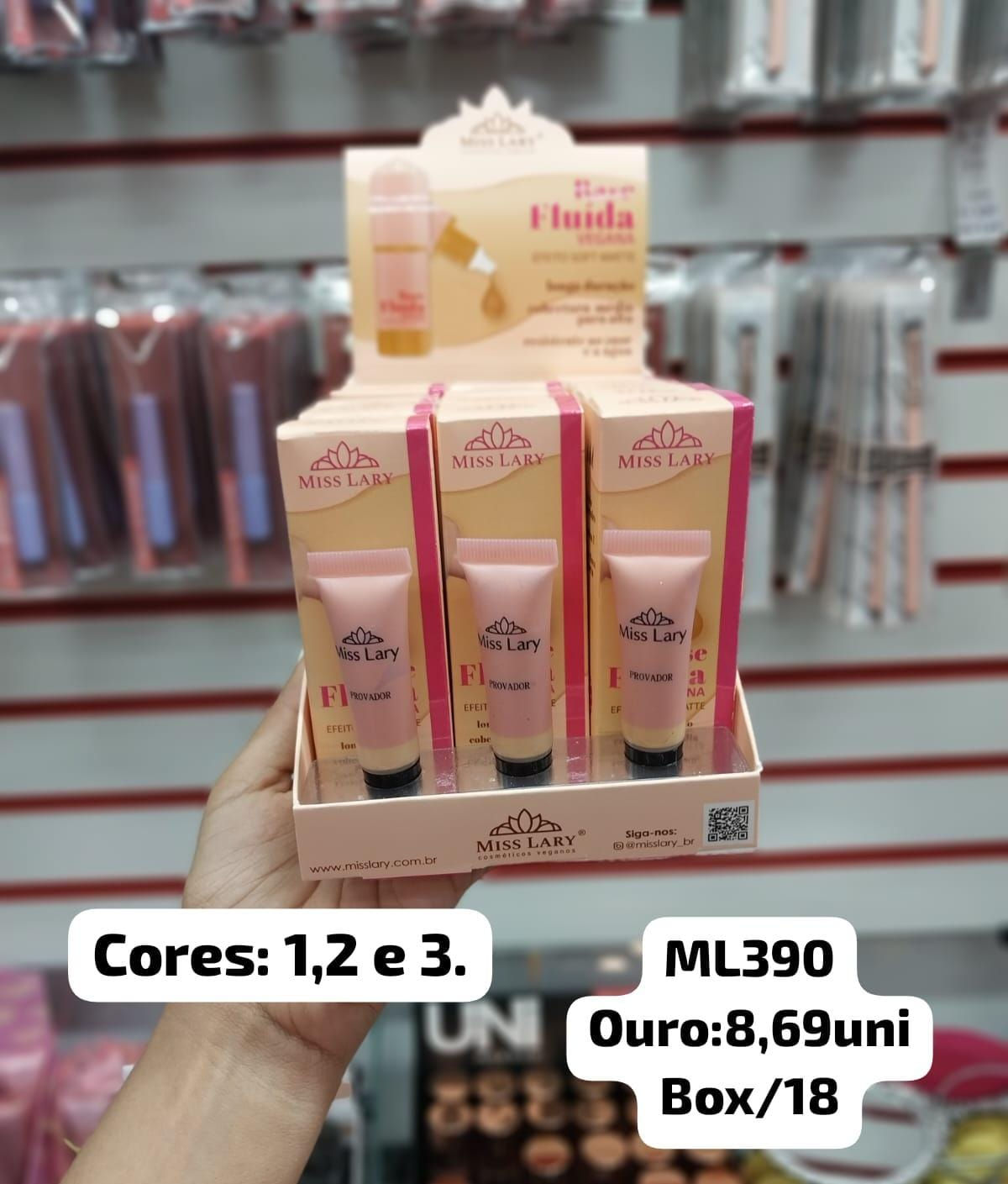 Miss lary base fluida cores 7 ao 9 unidade ( box vem 18)