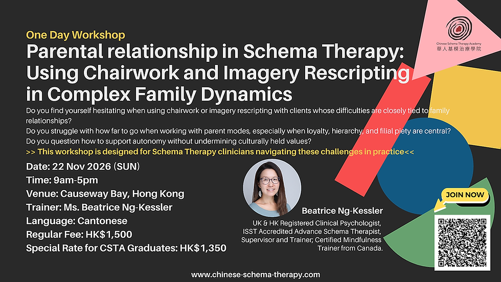 Parental relationship in Schema Therapy:
Using Chairwork and Imagery Rescripting in Complex Family Dynamics