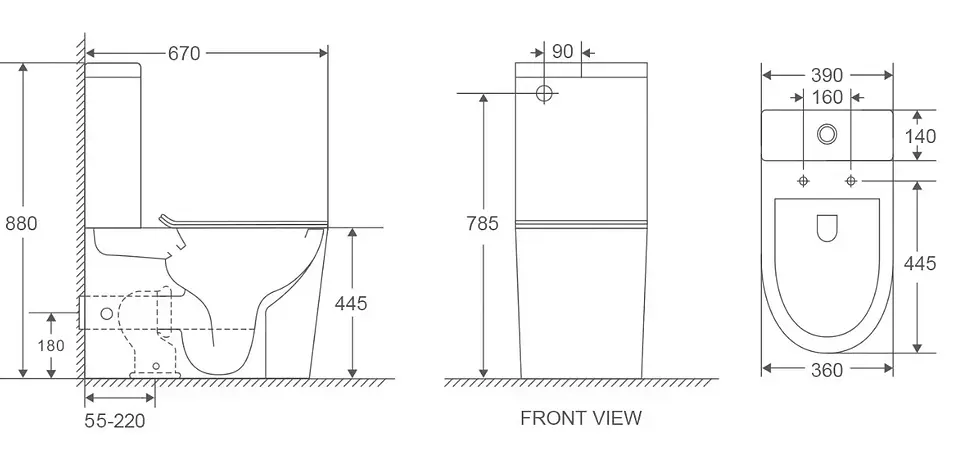 Thumbnail: SAUIVY Rimless Back To Wall Toilet S or P Trap