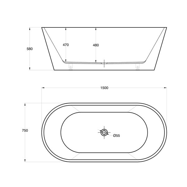 Thumbnail: SOVU816 Free Standing Bath 1400/1500/1700