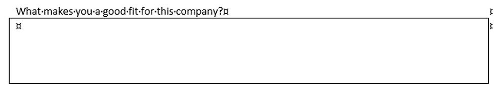 Using a table to create a comment textbox.