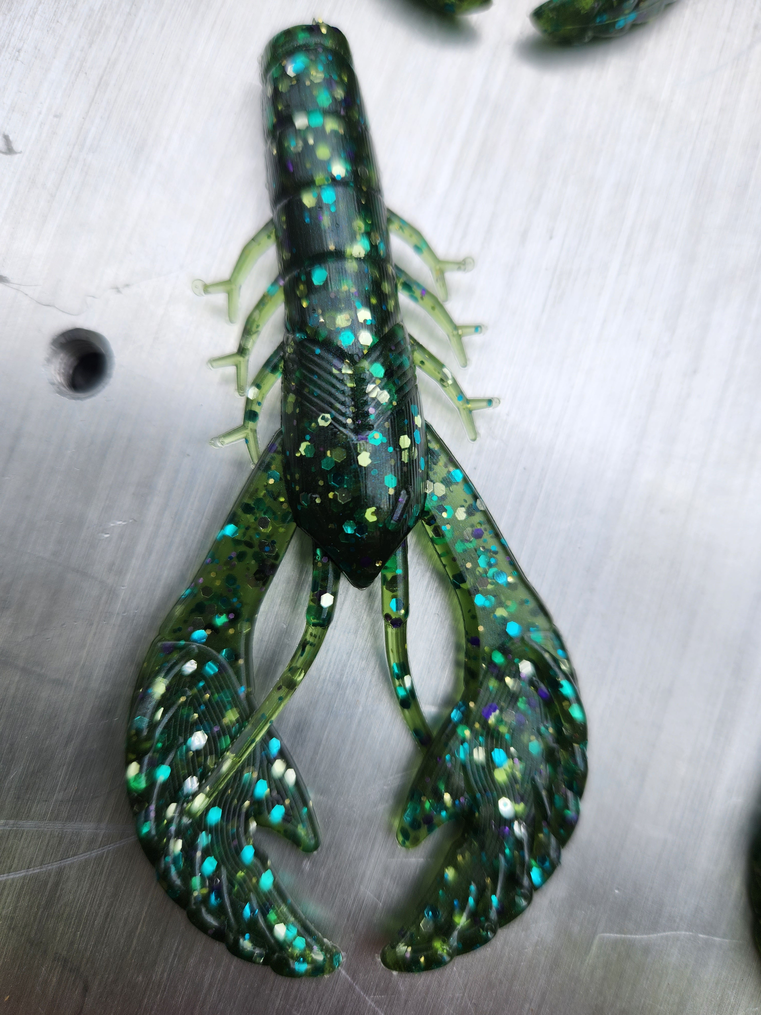 3.4" Craw Dark Green w/Multi-Flake