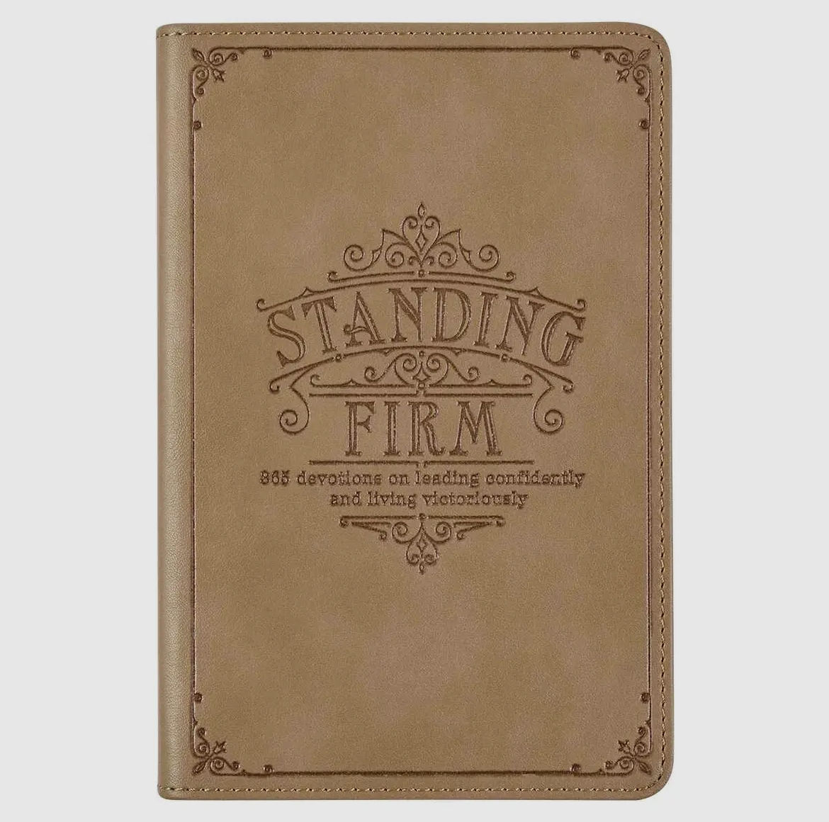 Standing Firm Tan Faux Leather Daily Devotional