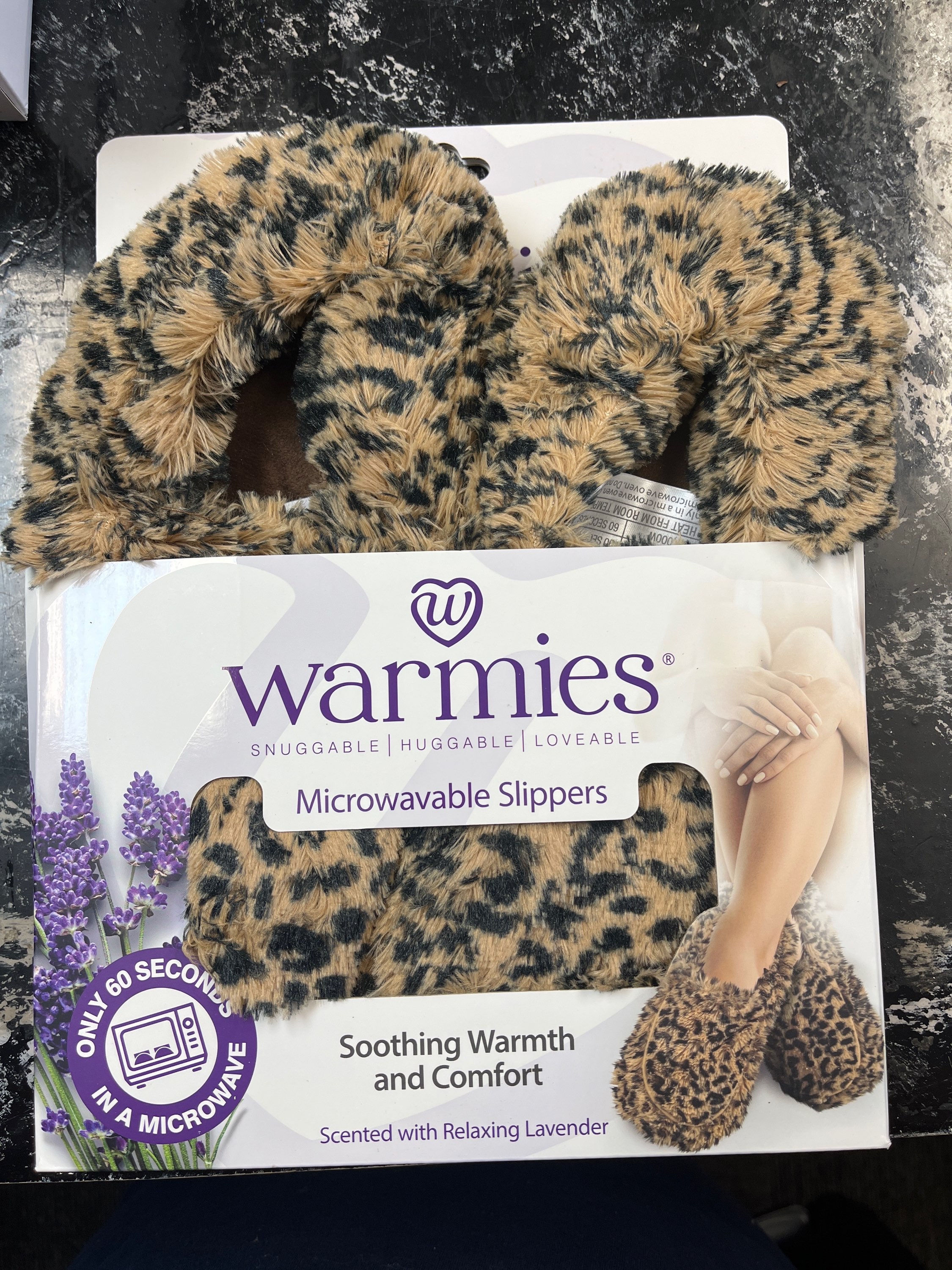 Cheetah Print Microwavable Slippers 