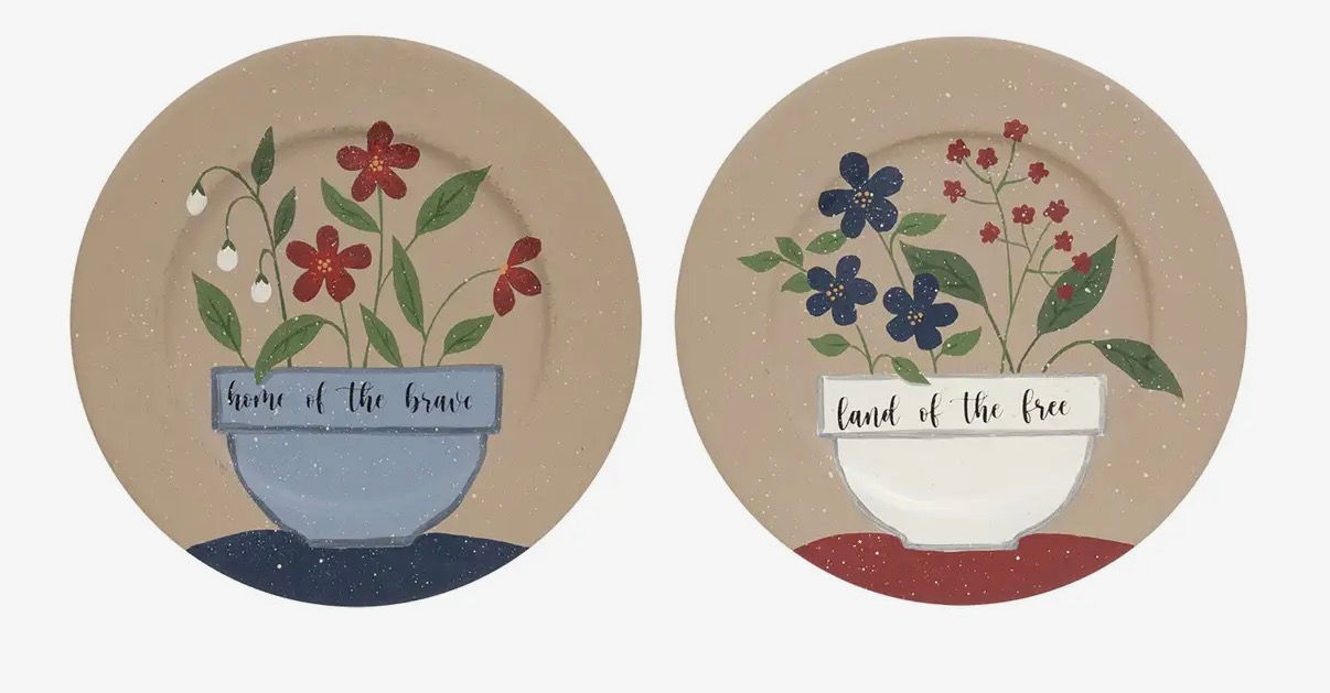 Land of The Free Flowers Plate 2 separate 