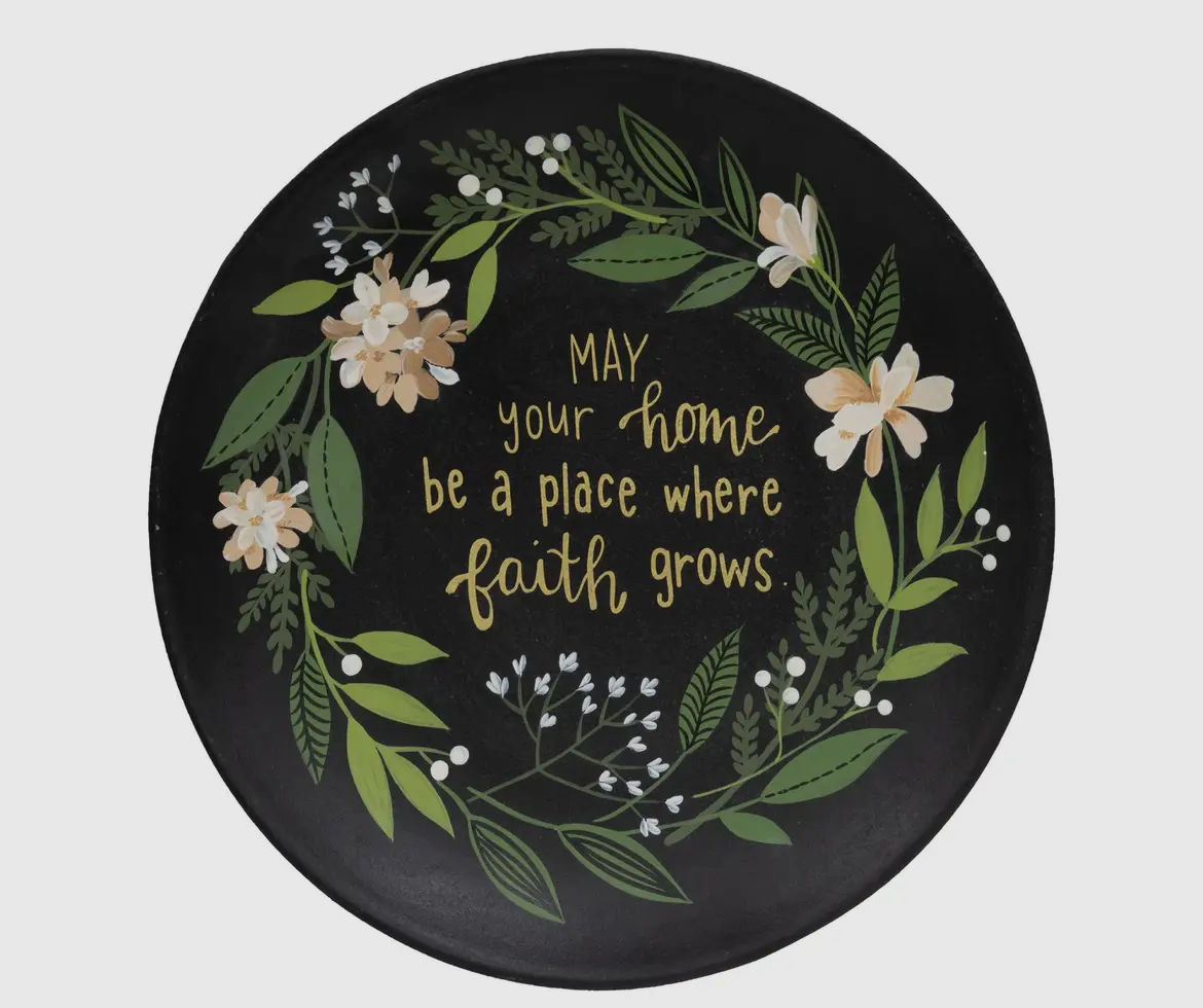 May Your Home Be A Place Where Faith Grows Wooden Playe