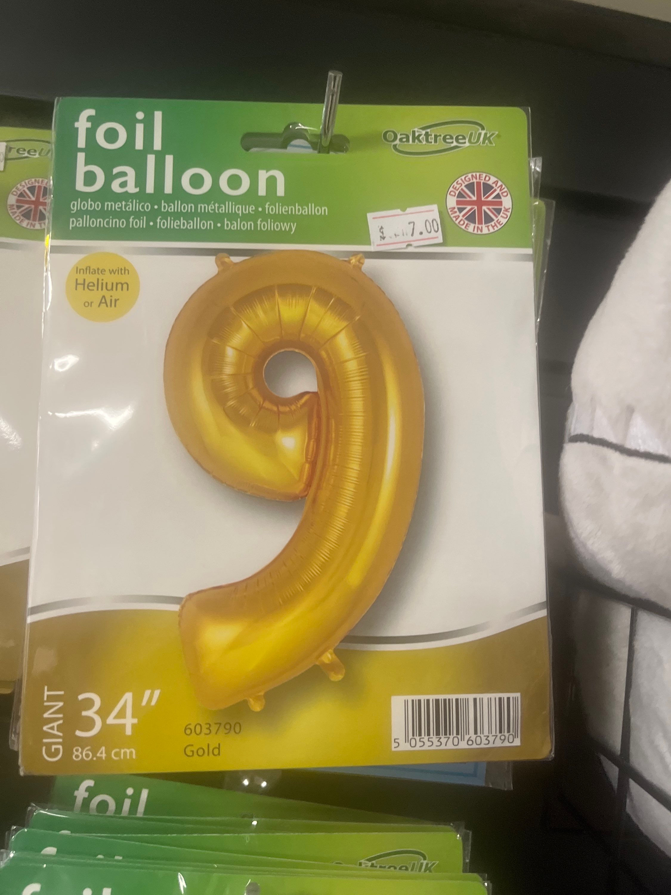 34” Gold 9 Balloon