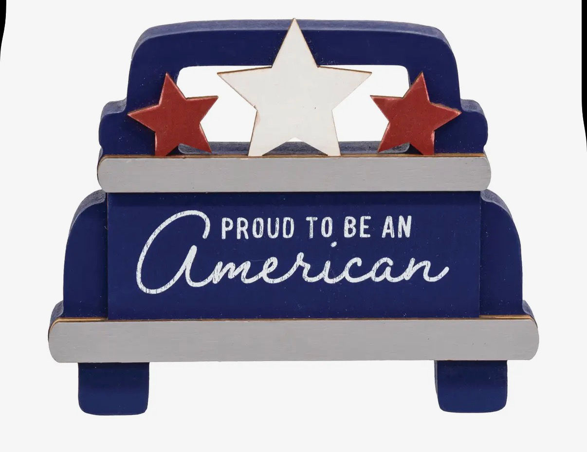 Proud To Be An American Chunky Blue Pickup Truck Sitter 