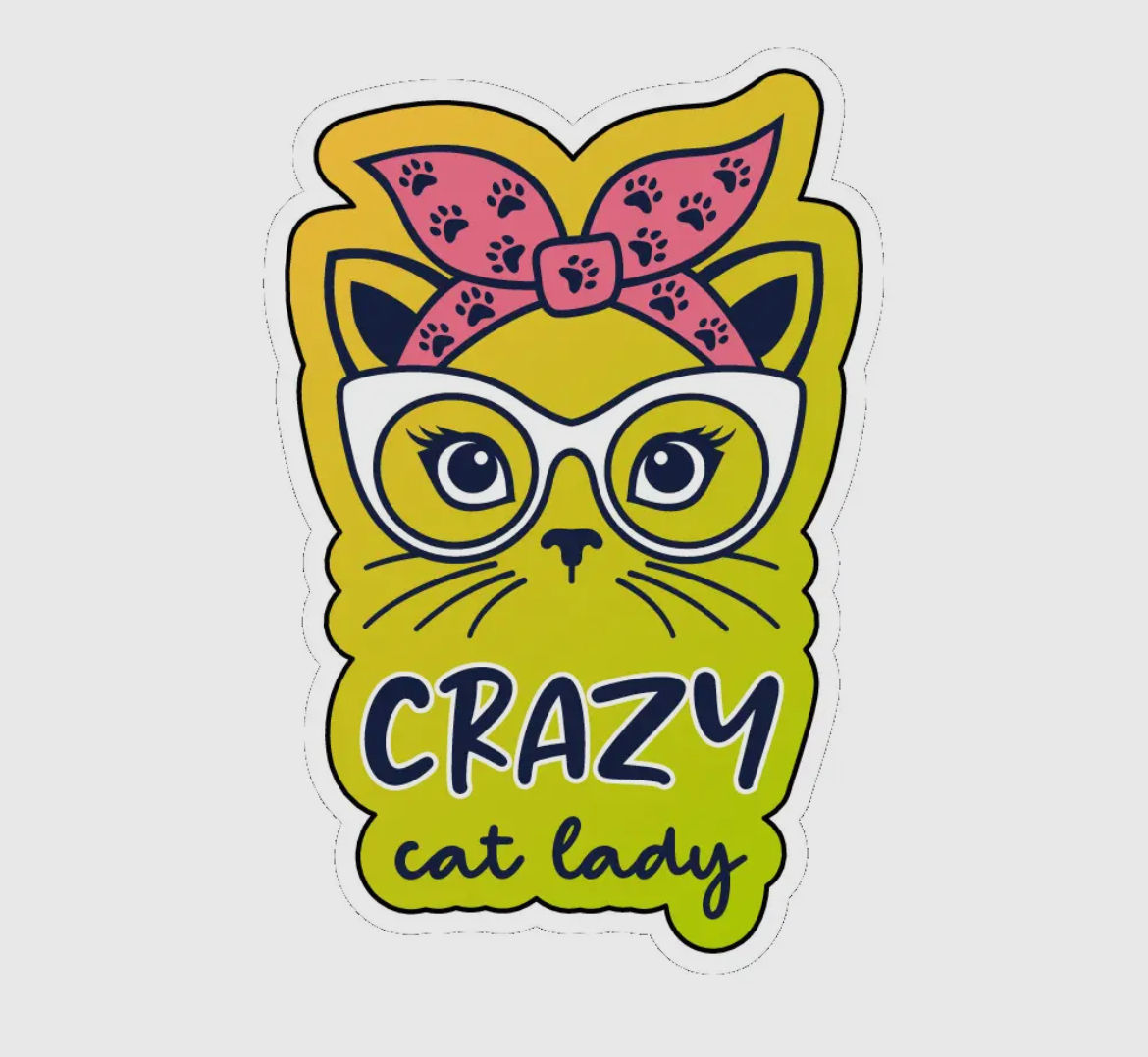 Crazy Cat Lady Vinyl Sticker
