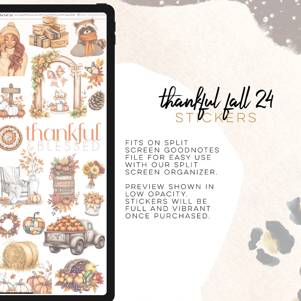 Thumbnail: Thankful Fall 24 digital stickers  | Digital planning