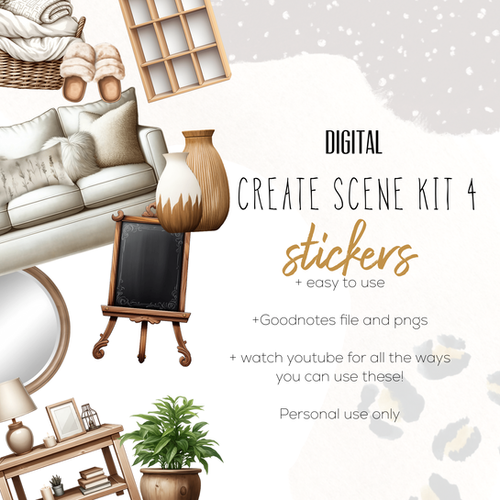 Create Scene Kit 4 Digital Stickers | Breezyorganization