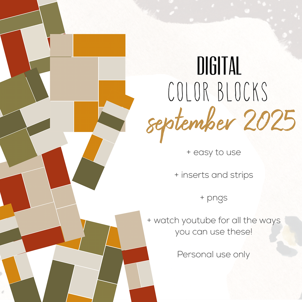 September 2025 Colored Blocks Digital Insert