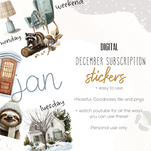 December 25 Subscription Stickers | Stickers for Goodnotes and Noteful ...