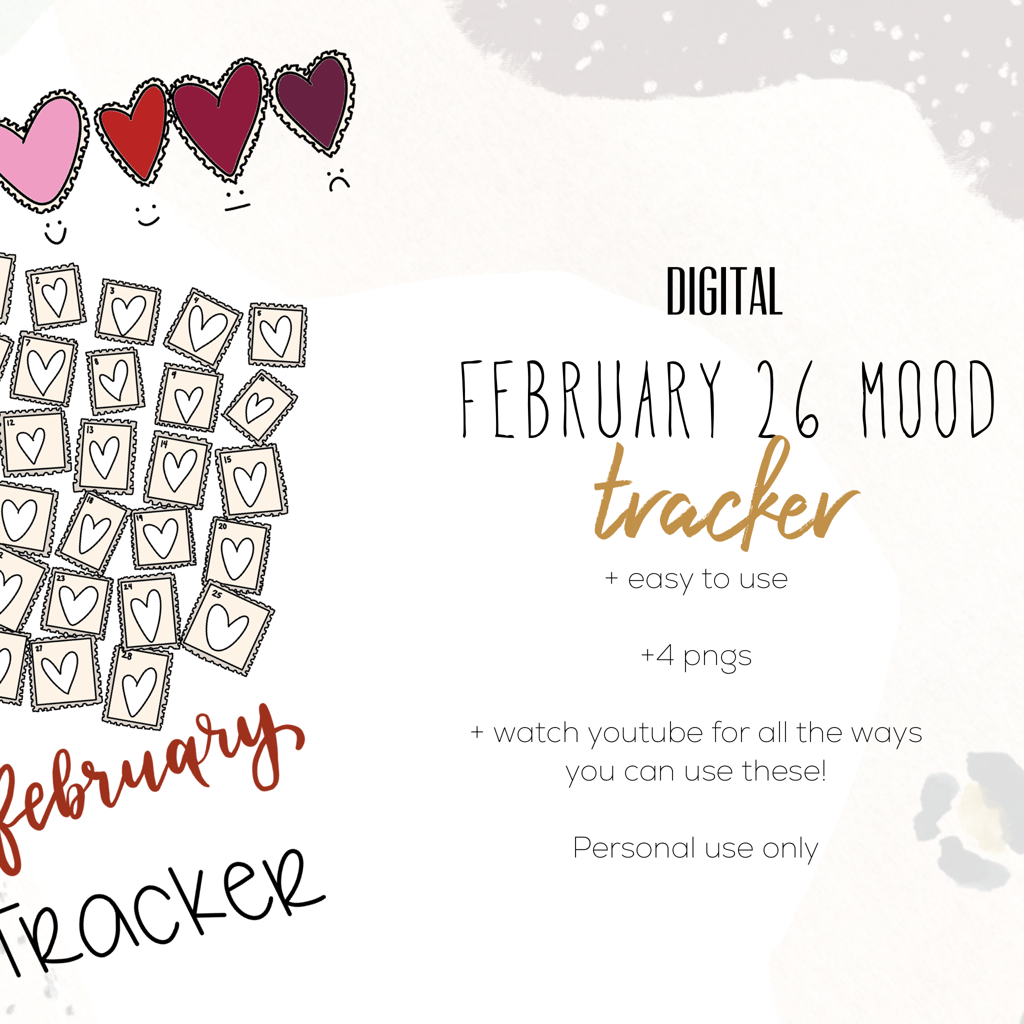 February 26 Mood Tracker Digital Stickers