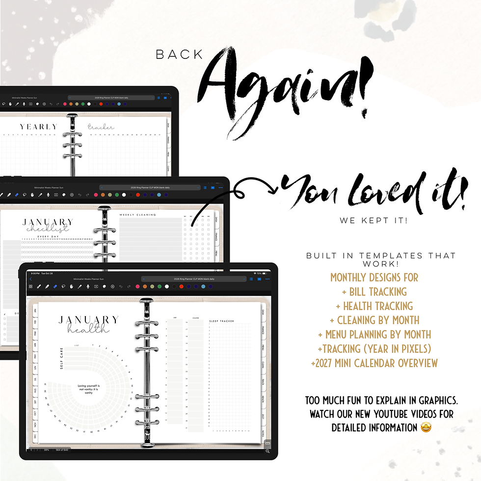 Thumbnail: 2026 Ringed Digital Planner | Mon and Sun start |