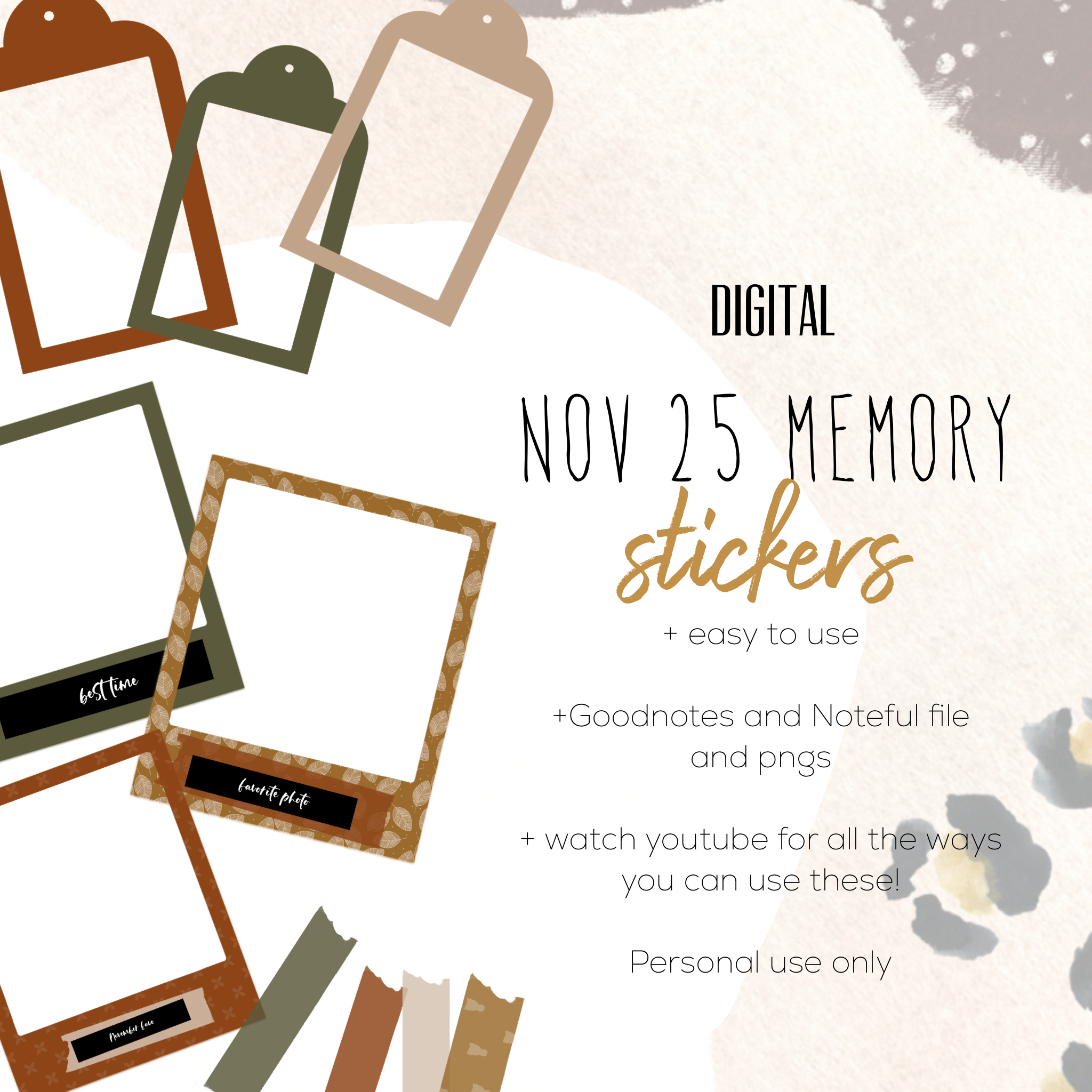 November 25 Memory Digital Stickers