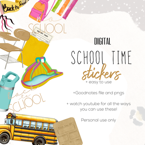 School Time Digital Stickers | Digital planning | Breezyorganization