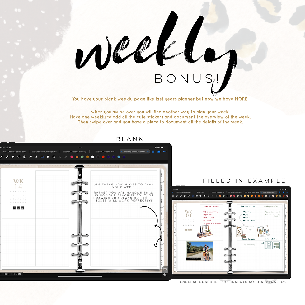 Thumbnail: 2026 Ringed Digital Planner | Mon and Sun start |