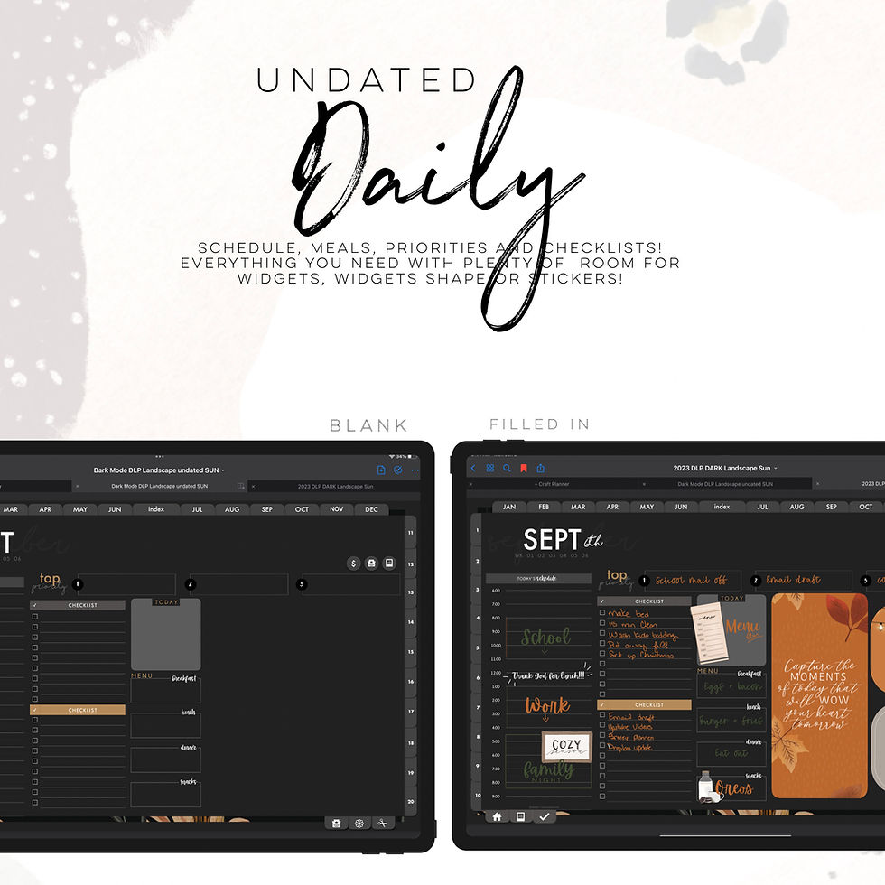 Thumbnail: UNDATED DARK MODE Life Planner LANDSCAPE