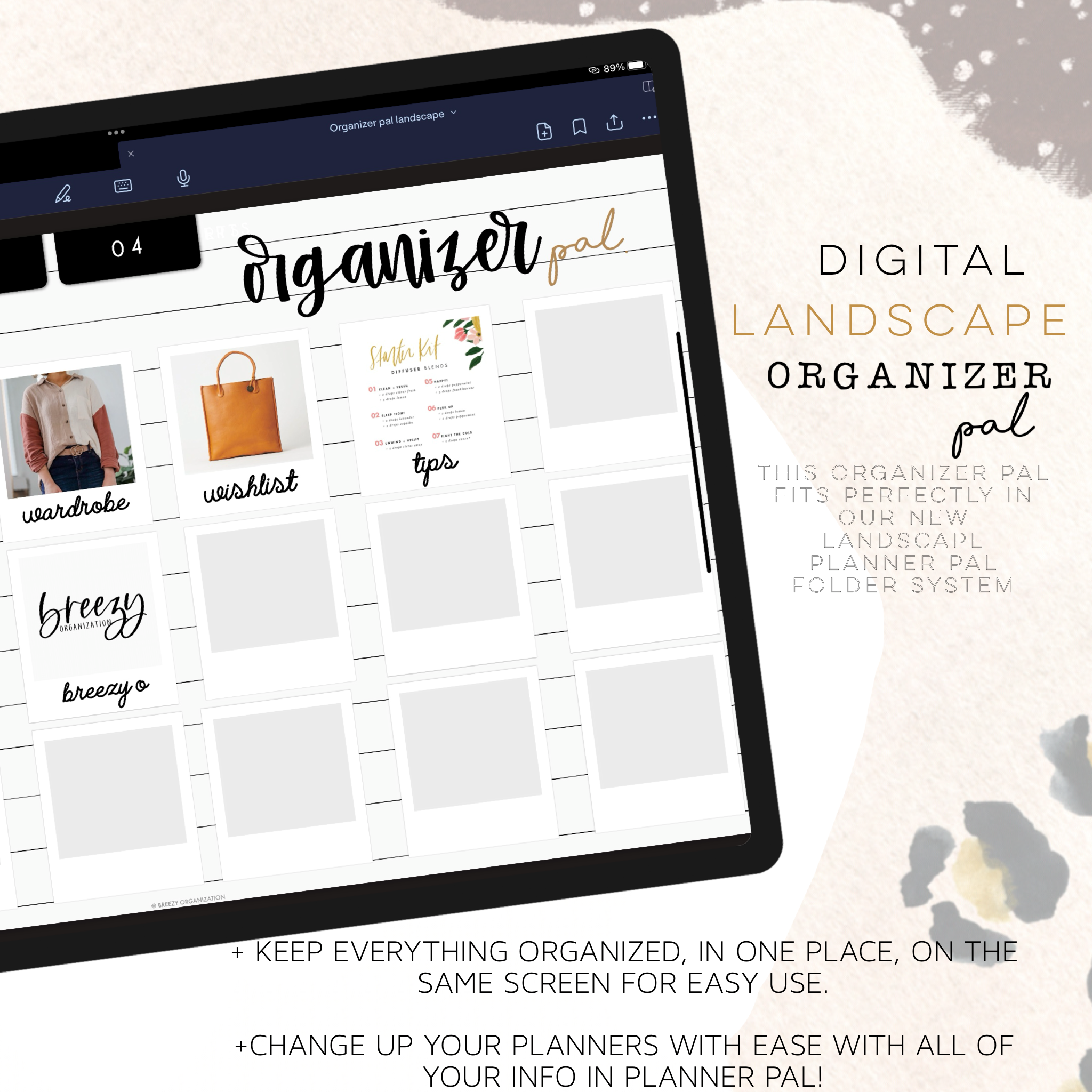 Landscape Organizer Pal insert