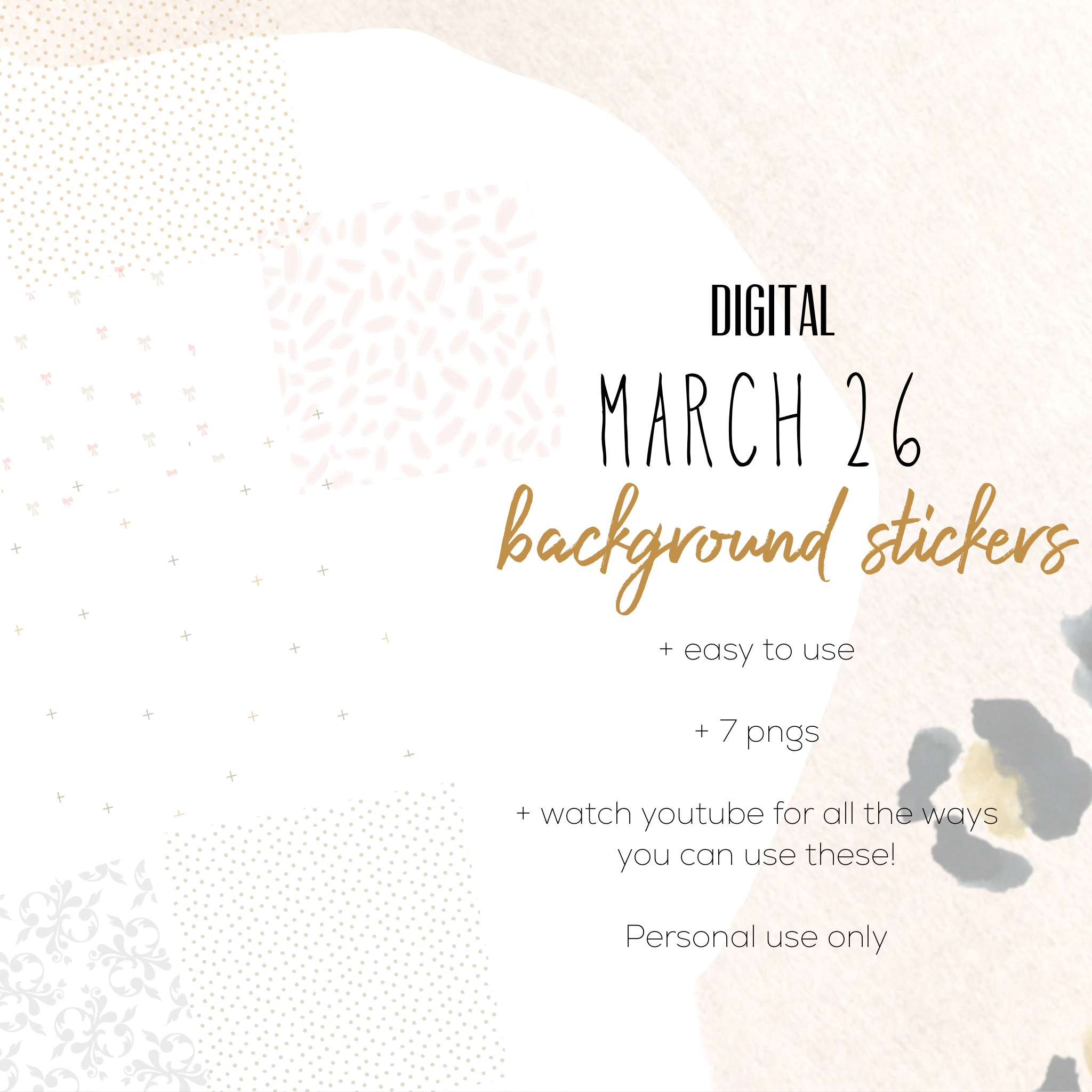 March 26 Background Stickers