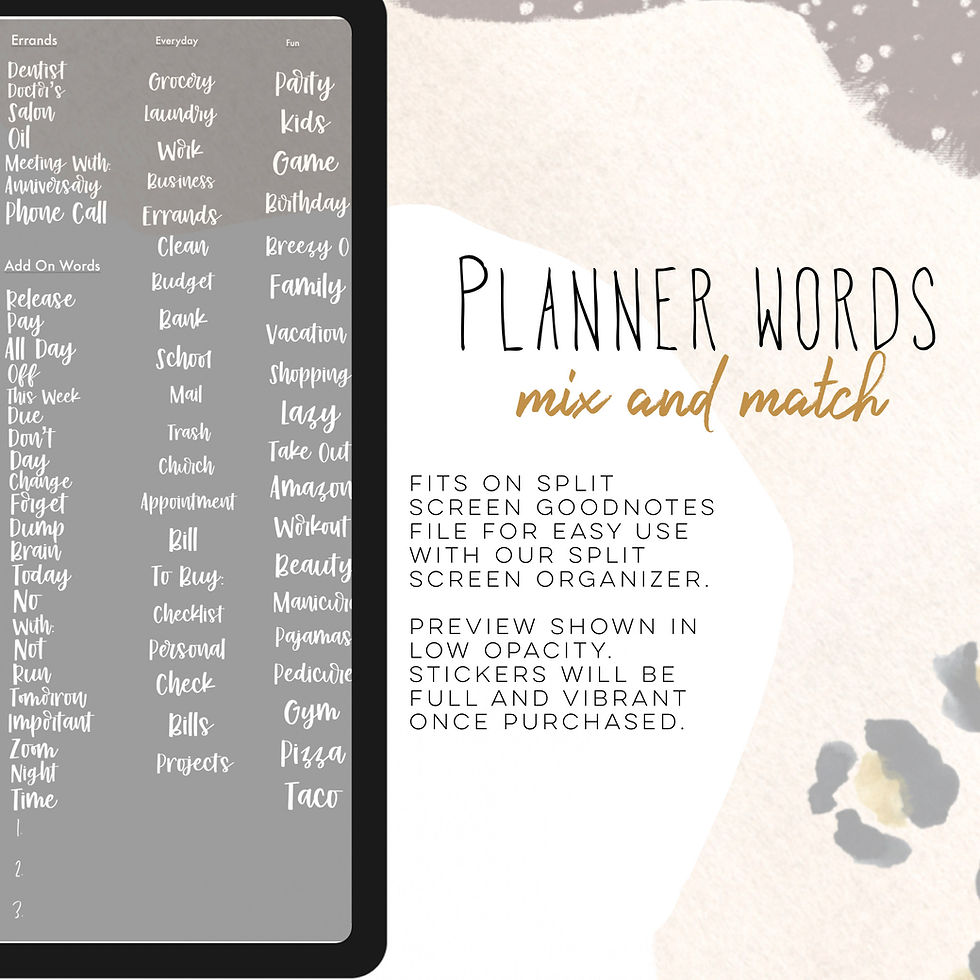 Thumbnail: Planner Words | mix + match