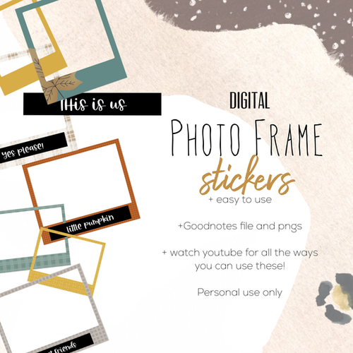 Photo Frame Digital Stickers | Cute Stickers for Digital Planning ...