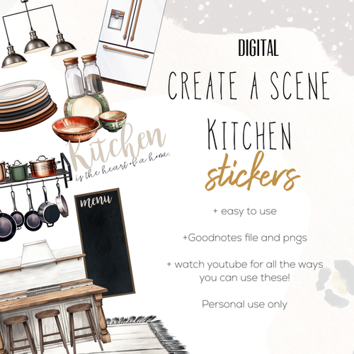 Create a Scene Kitchen Digital Stickers | Breezyorganization