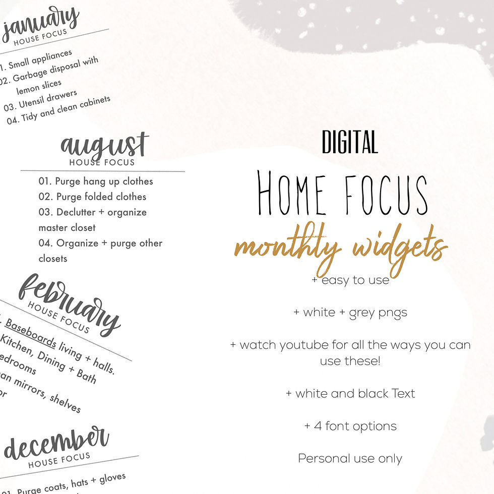 Home Focus Yearly Widgets