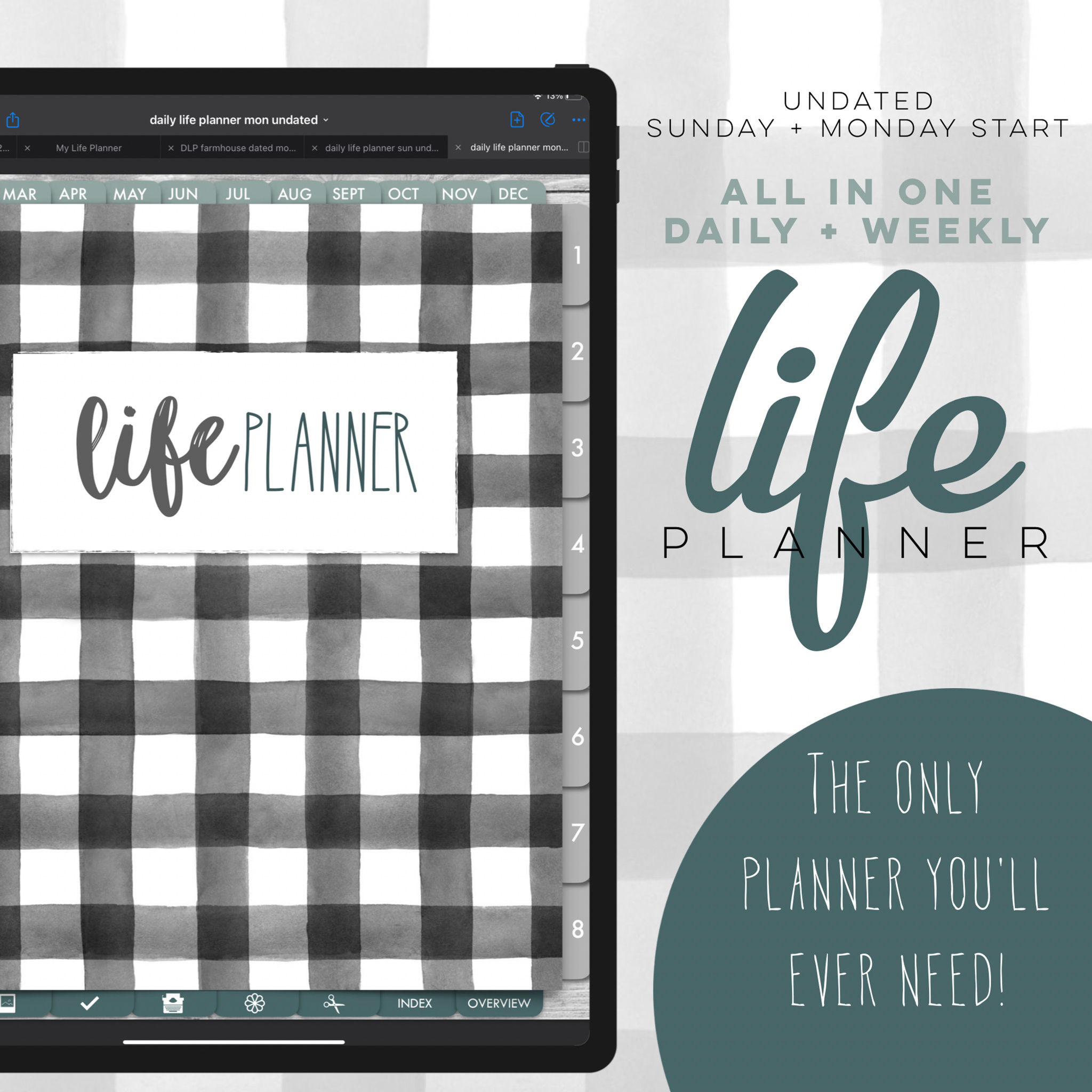 Undated Daily Life Planner - Farmhouse