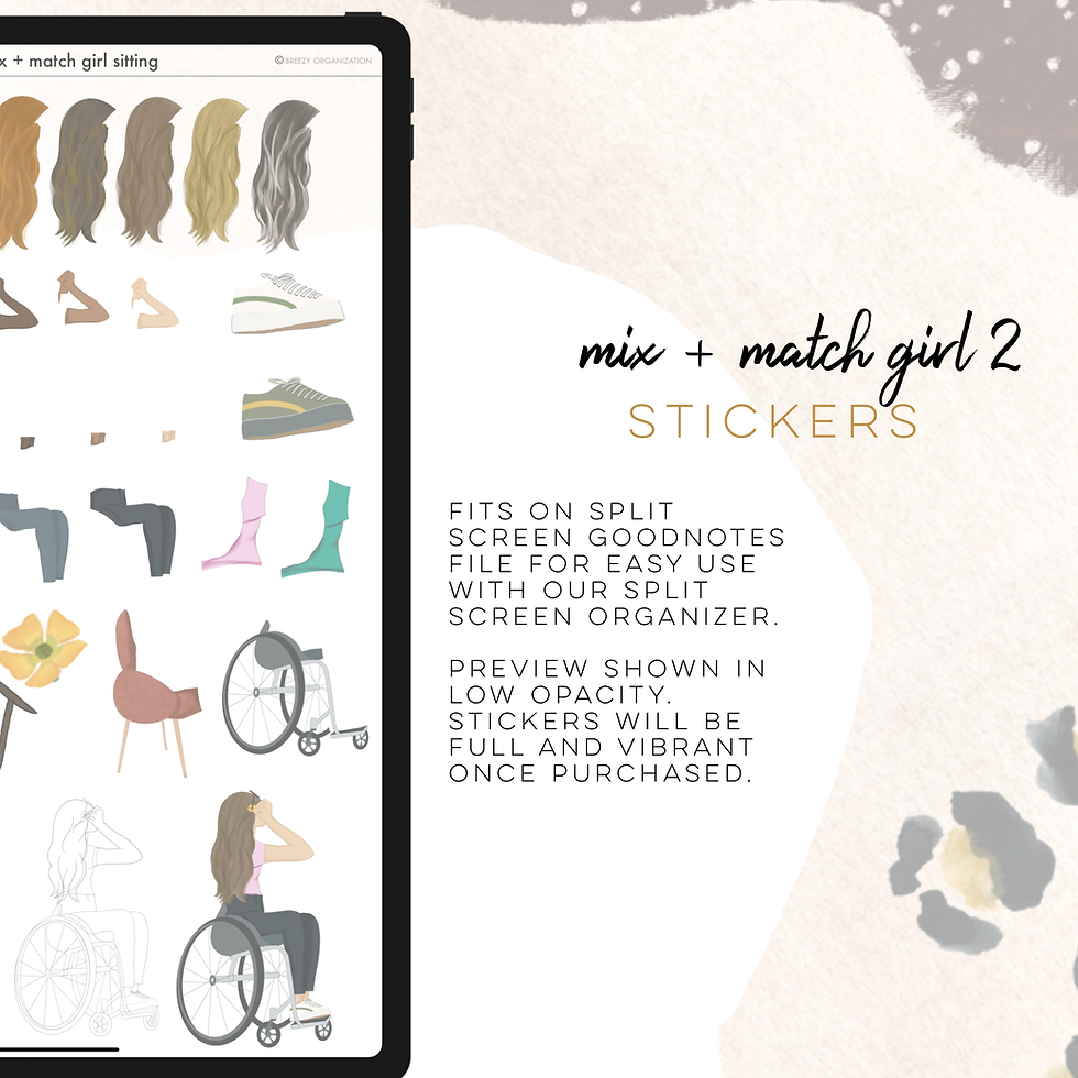Thumbnail: Mix + Match Girl  2 Digital Stickers