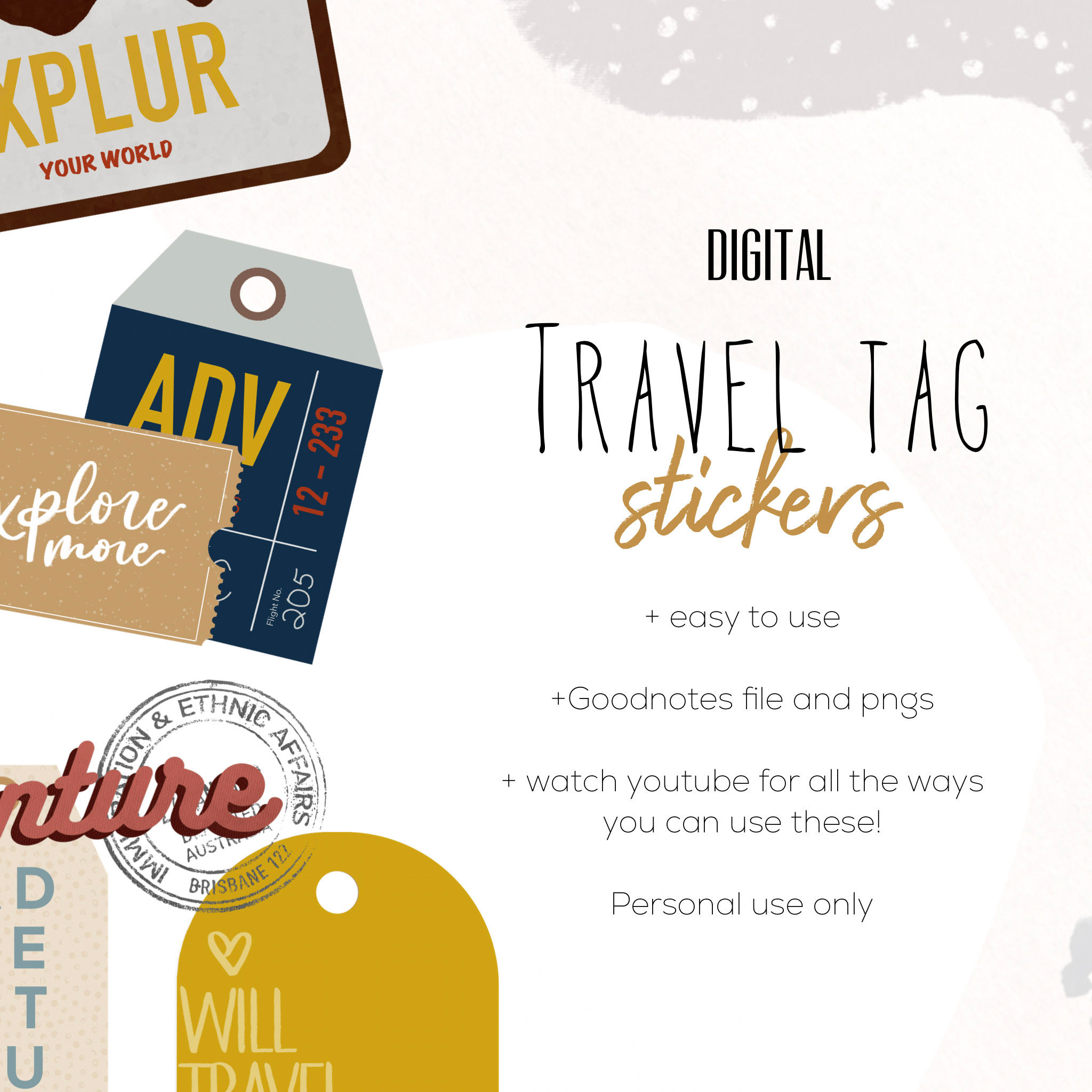 Travel Tag Stickers