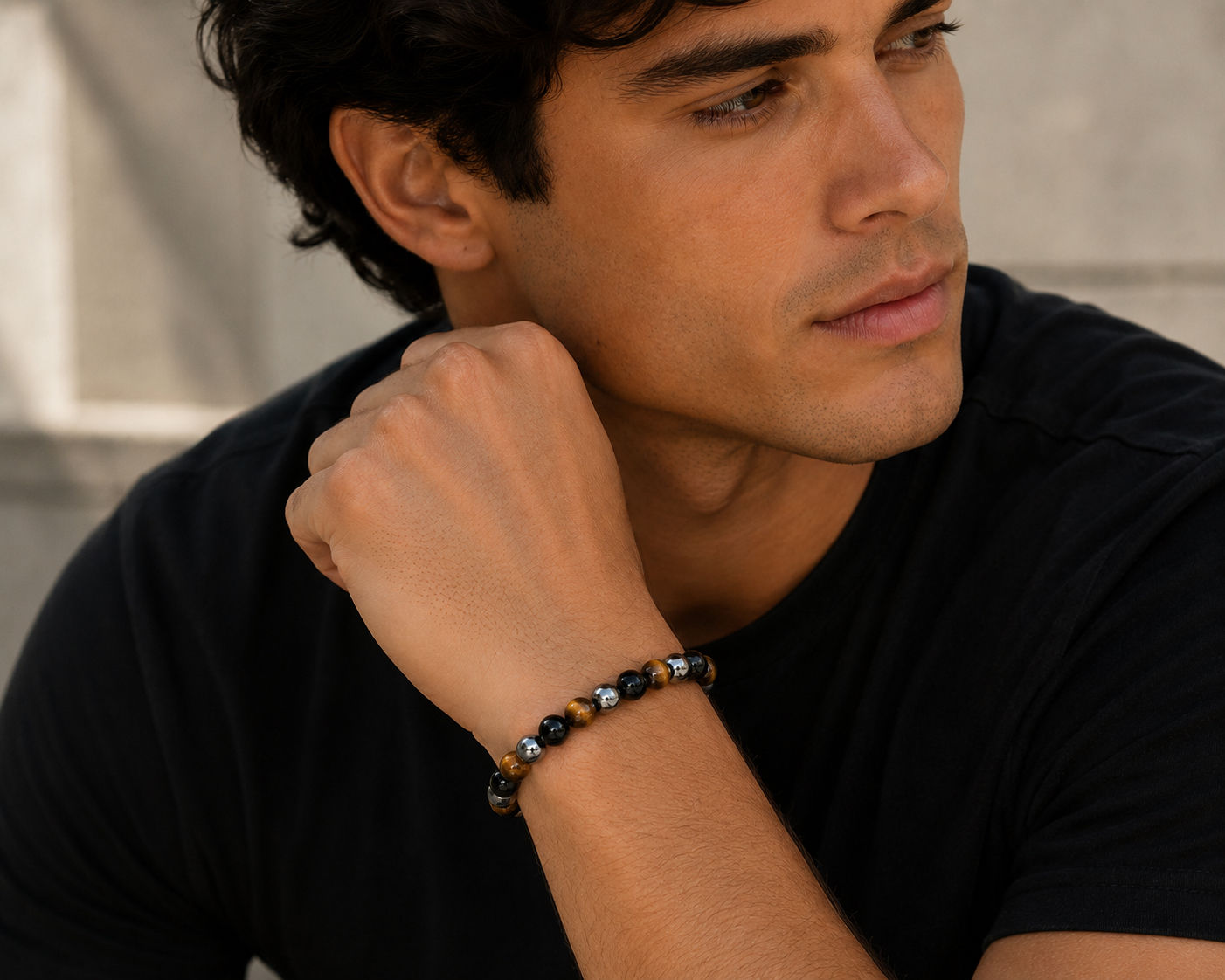 Strength - Confidence - Protection Bracelet - Tiger’s Eye Hematite & Black Onyx