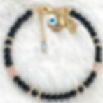 Black  Tourmaline - Black Onyx - Rose Quartz Clasped bracelet 