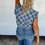 Thumbnail: Lainey Checkered Denim Vest