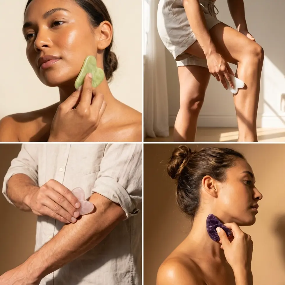Thumbnail: Gua Sha White Jade Facial Self Care Stone